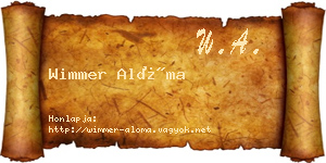 Wimmer Alóma névjegykártya